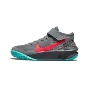 Nike Team Hustle D 10 FlyEase “Smoke Grey / Dark Smoke Grey / Washed Teal / Siren Red” (DD7303-008)