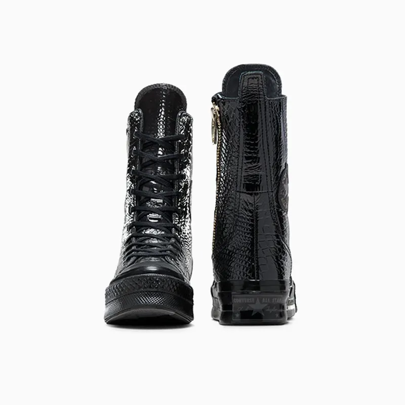 Converse Chuck 70 Plus XHi Leather Black/Black/Light Gold (A09381C)