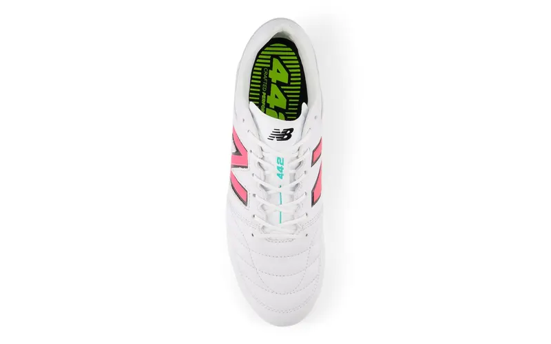 New Balance 442 Pro FG v2 White Hi-Lite Neon Pink (MS41FMWH)