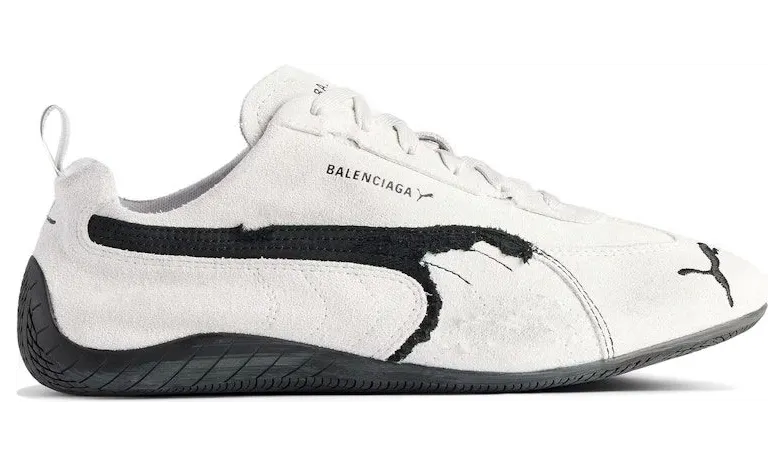 Balenciaga x Puma Speedcat Suede Distressed White Black (847146 WSDSD 9010)
