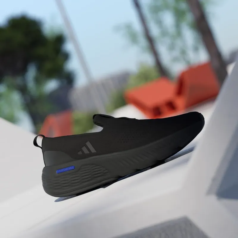 Adidas Cloudfoam Go Lounger Core Black / Core Black / Lucid Blue (ID4019)
