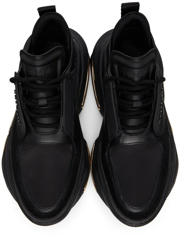 Balmain Black Leather B-Bold (WN1VI541LSLD)