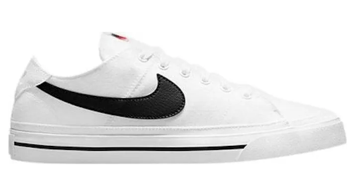 Nike Court Legacy Canvas White Black Swoosh (CW6539-101)