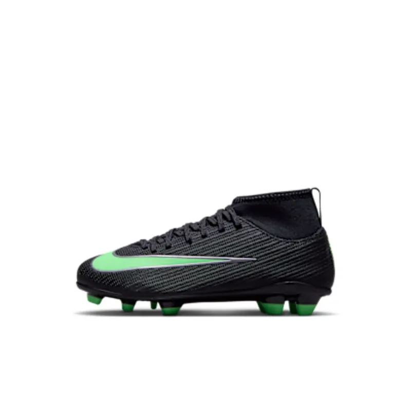 Nike Jr. Mercurial Superfly 11 Club ‘ Multi-Ground High-Top “Black/Black/Illusion Green” (IU1795-001)