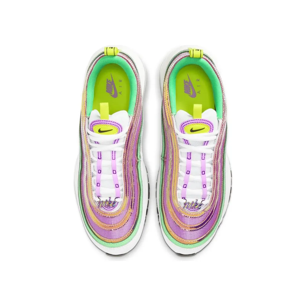 Nike Air Max 97 White Electro Green Fuchsia Glow (W) White/Lemon Venom-Electro Green-Fuchsia Glow (CW5591-100)