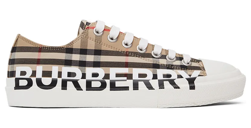 Burberry Beige Check Logo Larkhall Sneakers (8024149)