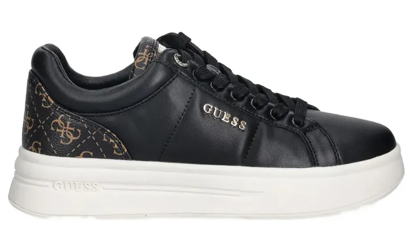 GUESS USA Welli leren sneakers – Zwart (FLFWLLPEL12)