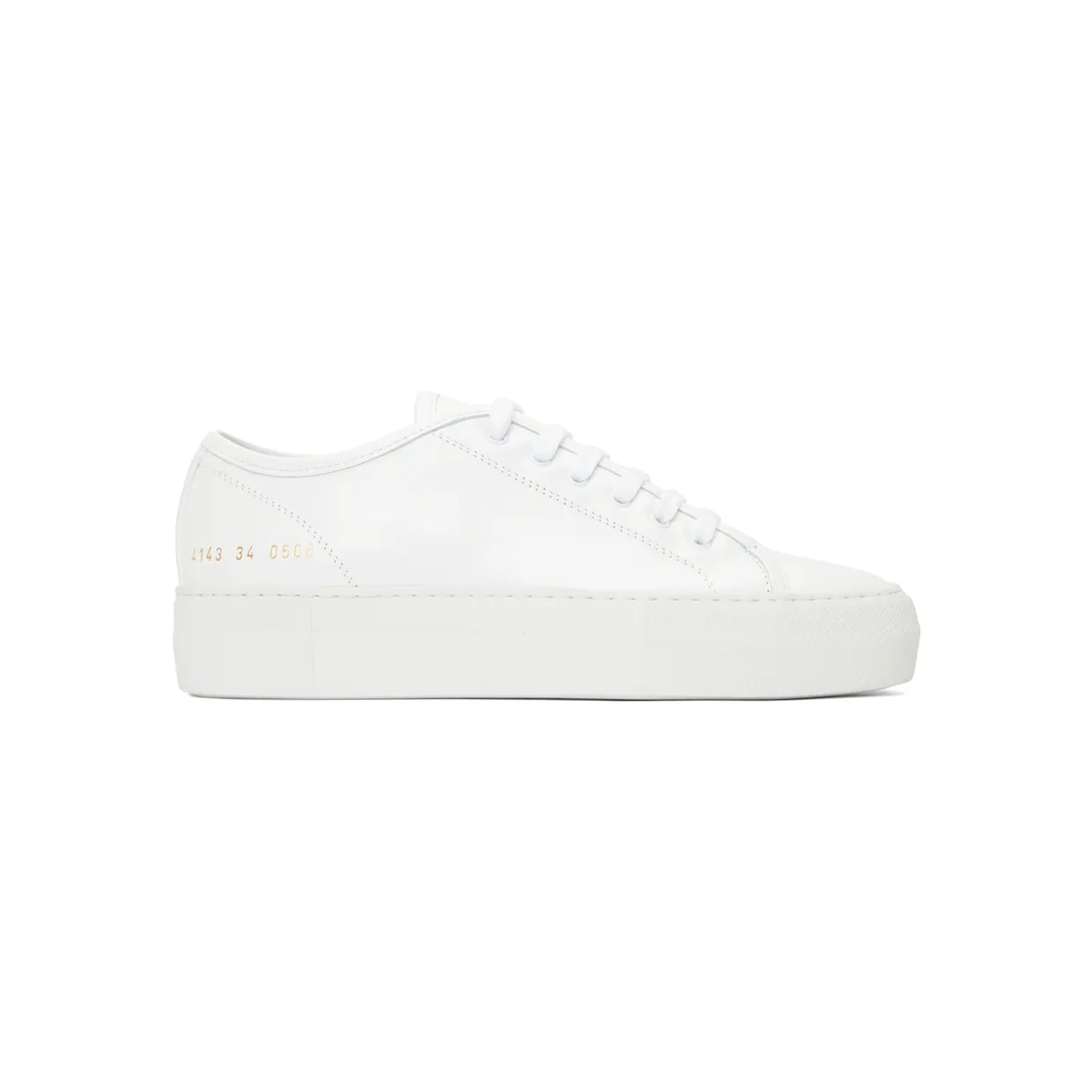 Common Projects White Tournament Low Super Sneakers (4143)
