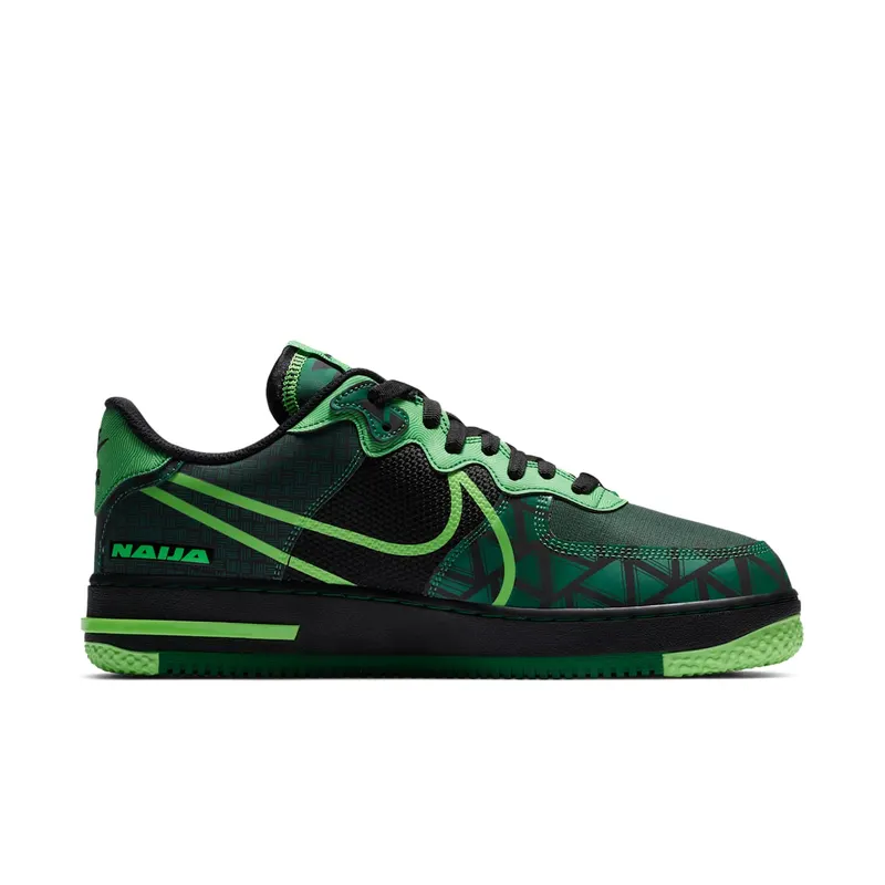 Nike Air Force 1 React Naija Black/Pine Green-Green Strike (CW3918-001)