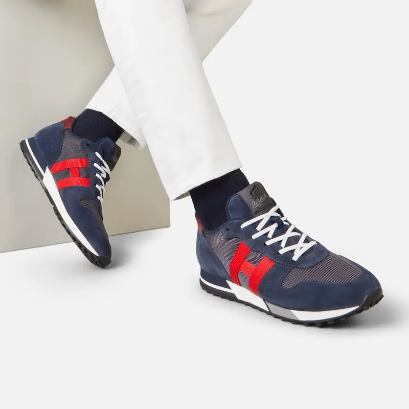 Sneakers Hogan H383 Blue Grey Red (HXM3830AN51PDV746S) (6)