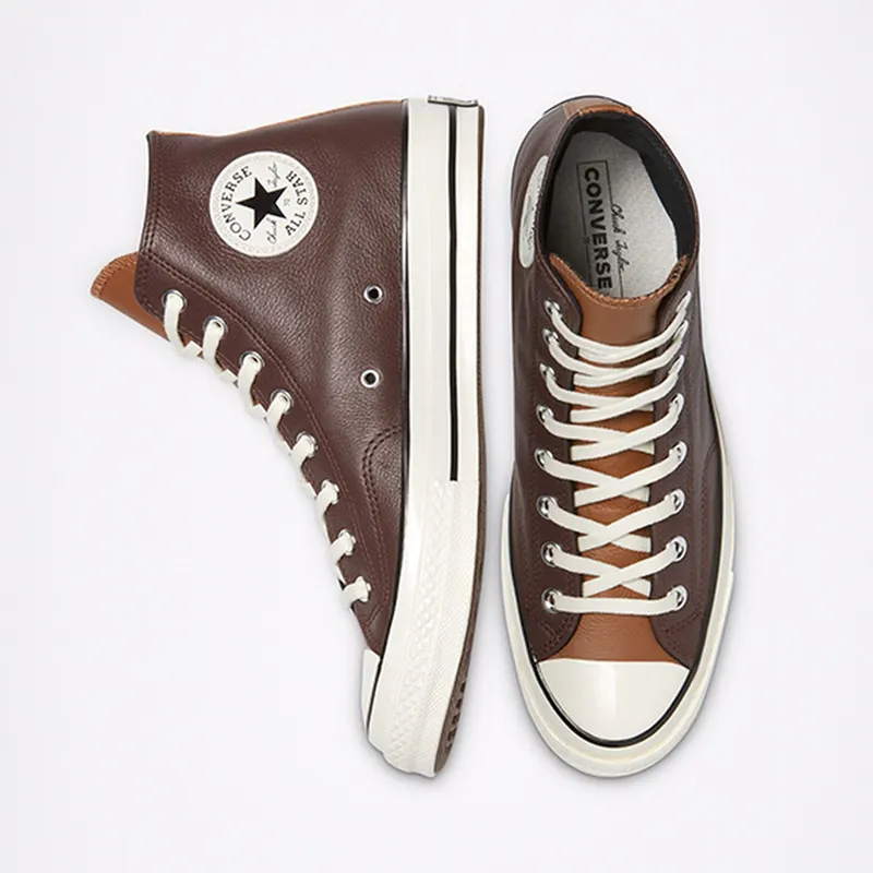 Converse Chuck 70 Leather High ‘Colorblock – Dark Root Brown’ Dark Root/Clove Brown/Egret (169582C)