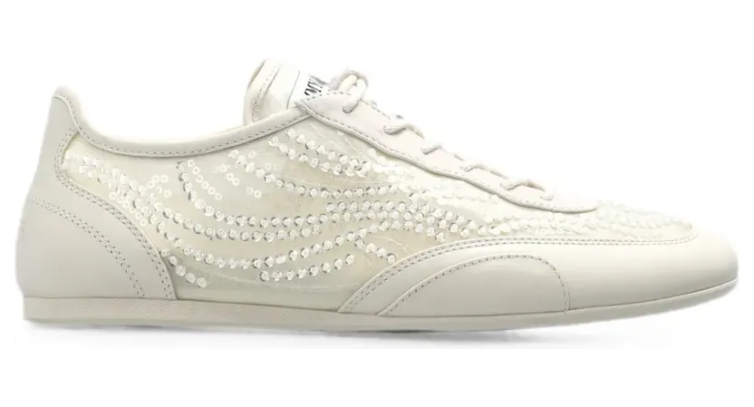 Jimmy Choo Sunny F sneakers verfraaid met pailletten – Beige (SUNNYFGKL)