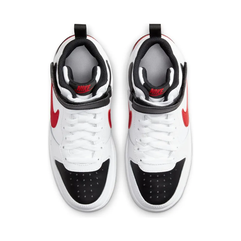 Nike Court Borough Mid 2 White University Red (GS) (CD7782-110)