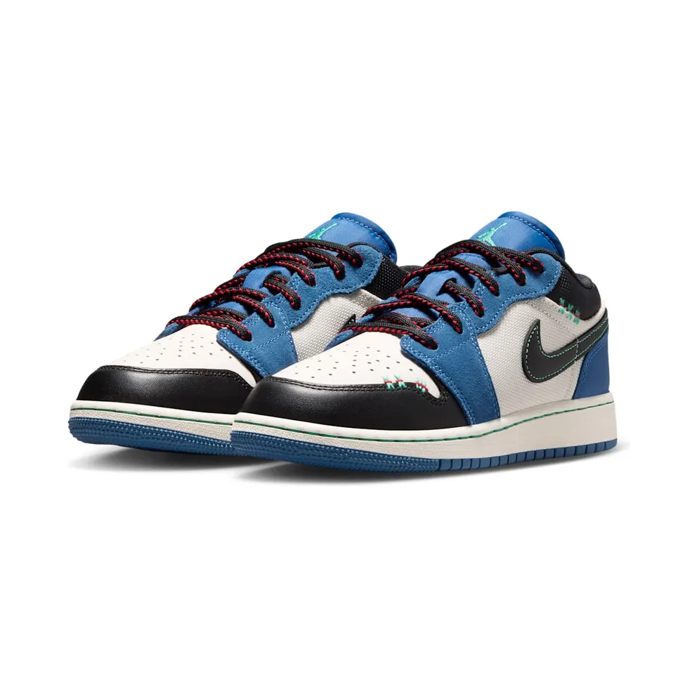 Jordan 1 Low SE GS “True Blue / University Red / Kinetic Green / Black” (IO2062-400)
