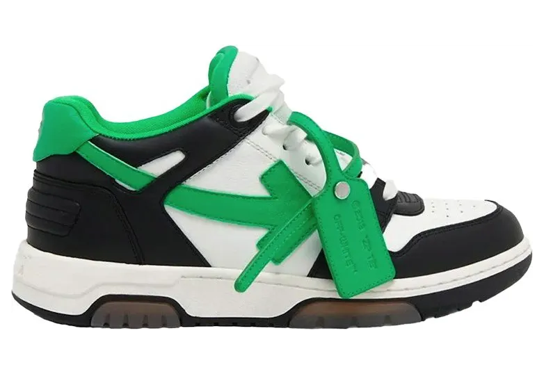 OFF-WHITE Out Of Office “OOO” Low Tops Black Green (OMIA189S22LEA0015510)