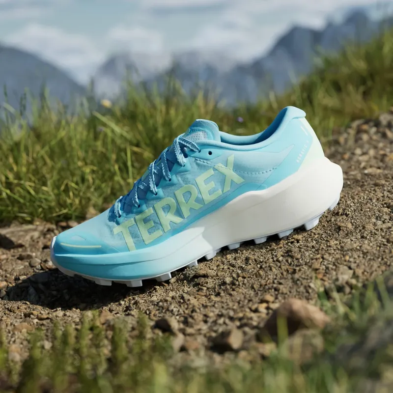 Adidas Terrex Agravic 4 Trail Running Shoes Blue Burst / Off White / Lime Burst (KJ1292)