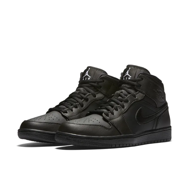 Jordan 1 Retro Mid Black (2017) Black/White (554724-034)