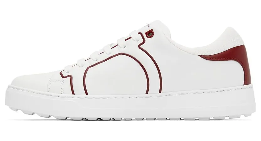 Salvatore Ferragamo White & Red Gancini Sneakers (754100 020832001) (3)