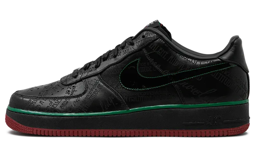 Nike Air Force 1 Low Premium ‘Black History Month’ 2010 Black/Black-Varsity Red (318775-008)