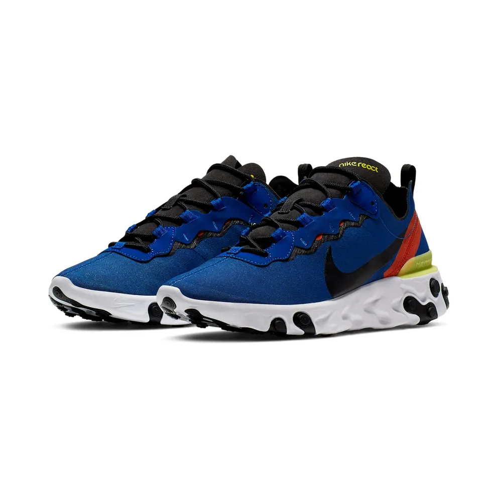 Nike React Element 55 Game Royal Dynamic Yellow Habanero Red Game Royal/Black-White-Dynamic Yellow-Habanero Red (BQ6166-403)