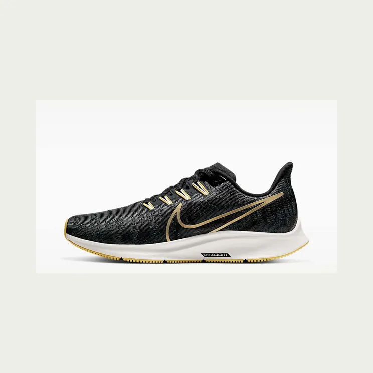 Nike Air Zoom Pegasus 36 PRM “Dark Smoke Grey / Black / Infinite Gold / Particle Grey” (BQ5403-003)