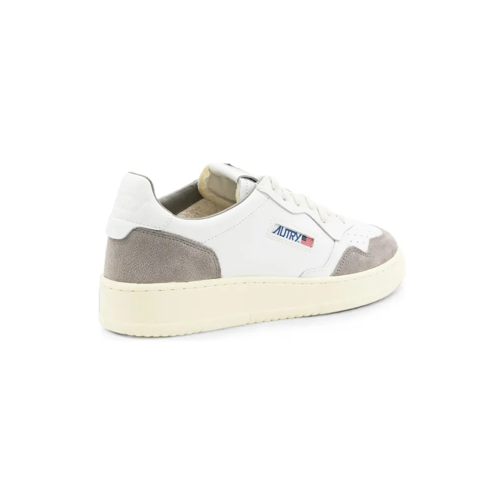 Autry Medalist Suede-panelled Perforated “White/Grey” (AULM FT15)