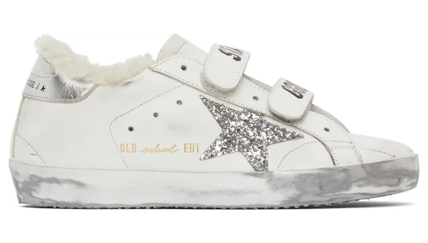 Golden Goose Shearling & Glitter Old School Sneakers (F00111.F000803.10224)
