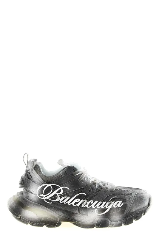 Balenciaga Track Stencil Logo “Silver” (542436WTKIS1090)