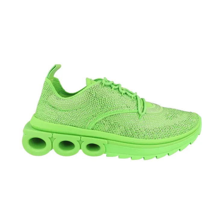 Ferragamo Gancini Knit Low-Top Sneakers Green (021732-762758-M)