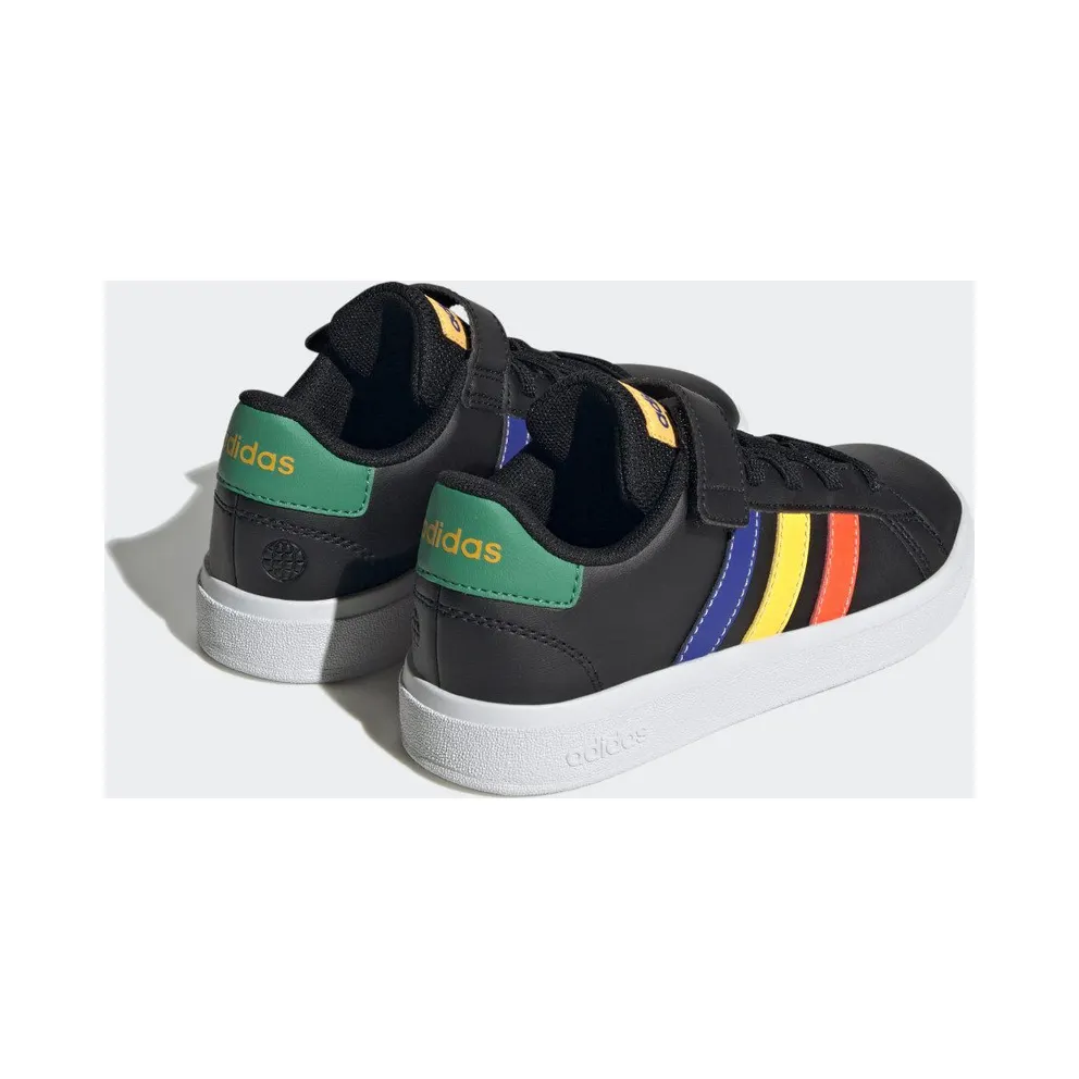 Adidas Grand Court Lifestyle Court Elastic Lace and Top Strap Core Black / Lucid Blue / Court Green (HP8914)