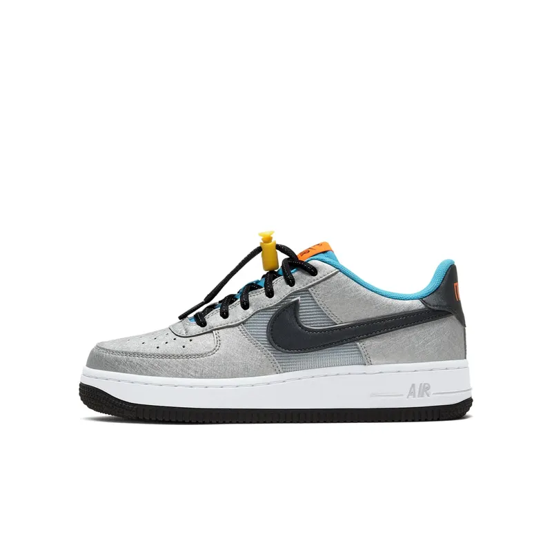 Nike Air Force 1 Low Sky Pack (GS) Metallic Silver/Hyper Crimson-Speed Yellow-Black (CW6011-001)