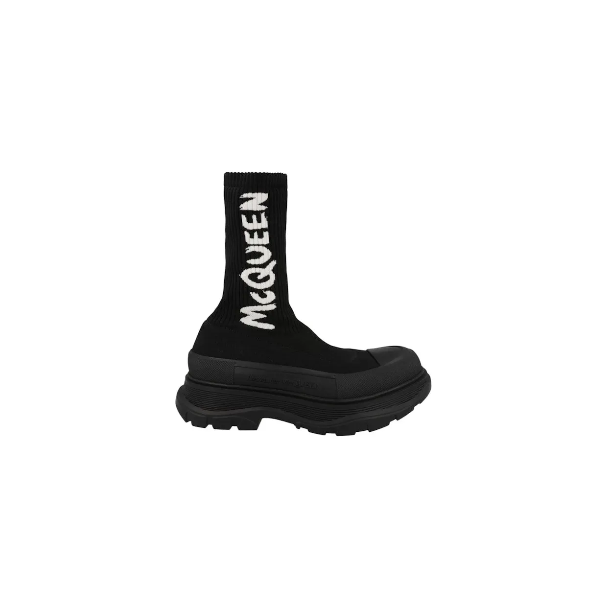 Alexander McQueen Graffiti Knit Tread Slick Boot Black (705671W4TV11070)