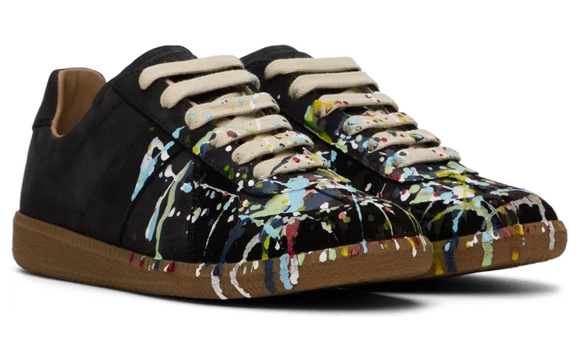 Maison Margiela Black Replica Paint Sneakers (S58WS0101 P1892) (4)