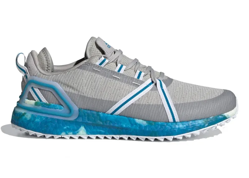 Adidas Solarthon Primeblue Limited-Edition Spikeless Golf Shoes Grey Two / Cloud White / Sonic Aqua (GV9750)