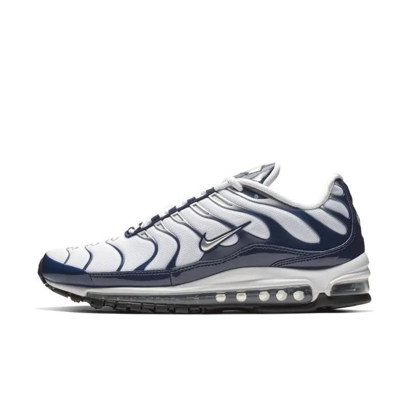 Nike Air Max 97 Plus White Navy White/Metallic Silver-Midnight Navy (AH8144-100)