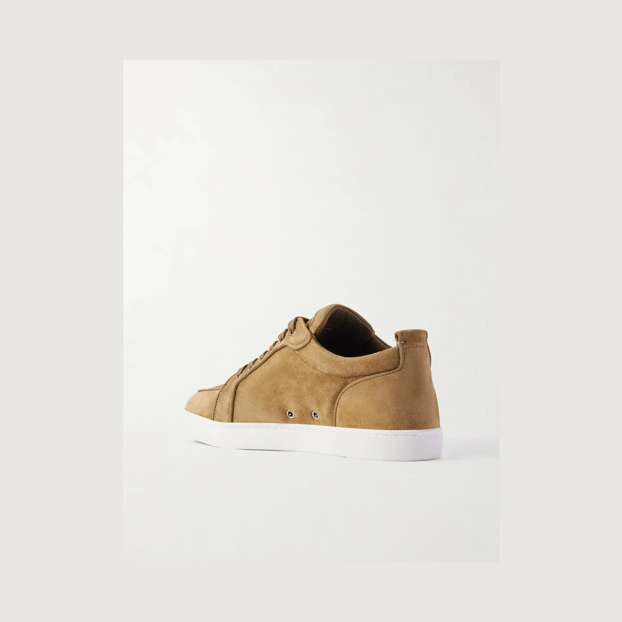 Christian Louboutin Rantulow Orlato Grosgrain-Trimmed Suede Sneakers Taupe (3240733) (4)