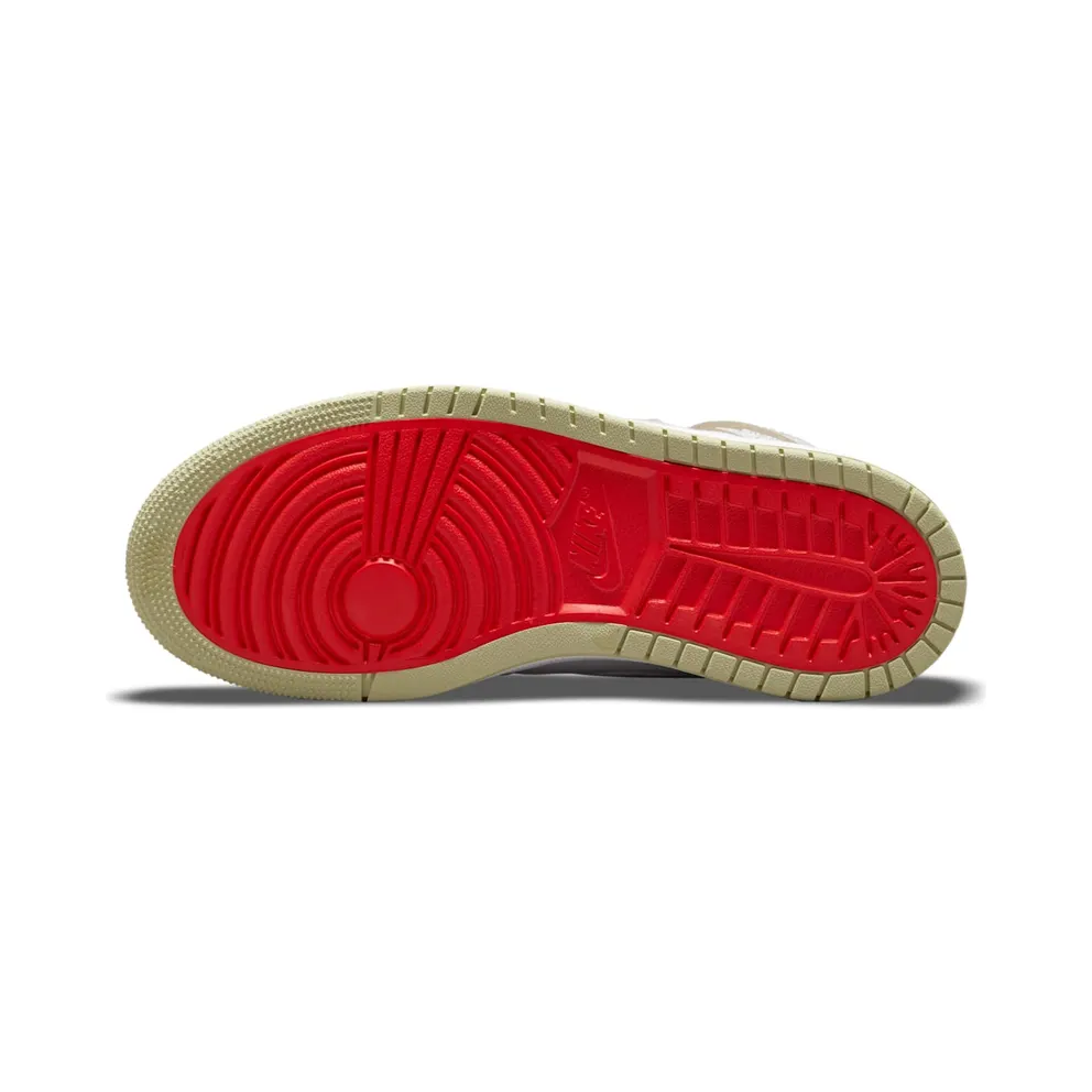 Jordan 1 High Zoom CMFT Olive Aura (W) – “White / Grey Heather-olive Aura-khaki” (CT0979-102)