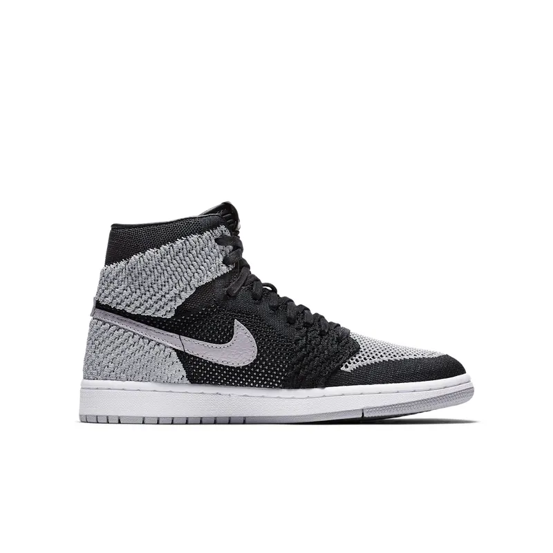 Jordan 1 Retro High Flyknit Shadow (GS) Black/Wolf Grey-White (919702-003)