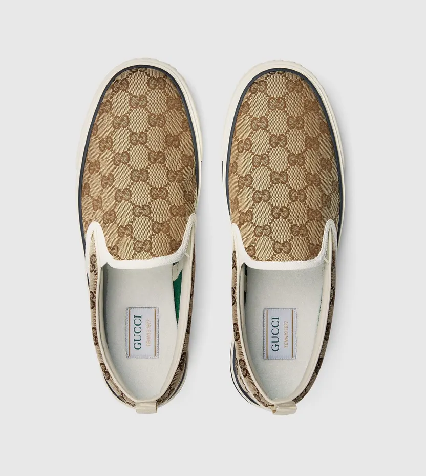 Gucci Tennis 1977 Slip On Beige Ebony (643489 2HK30 9761) (4)