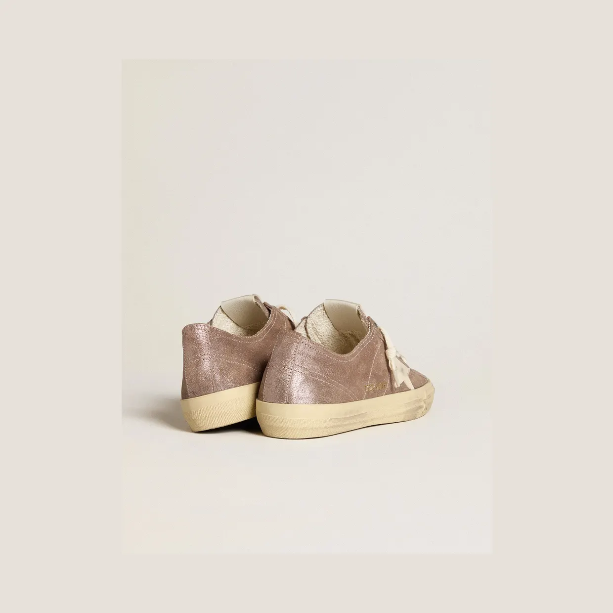 Golden Goose V-Star In Light Brown Metallic Suede With Cream Leather Star (GWF00129.F006549.55629) (4)