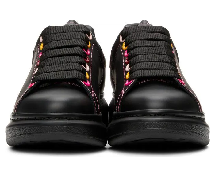 Alexander McQueen Black Rainbow Eyelets Oversized Sneakers (553770 WHZ4S) (2)