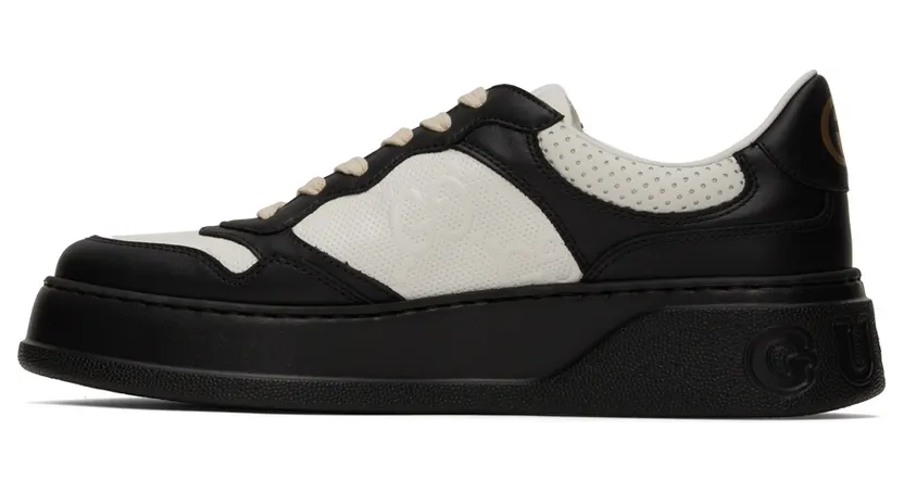 Gucci Black & White Embossed Sneakers (669582 AAA4T) (3)