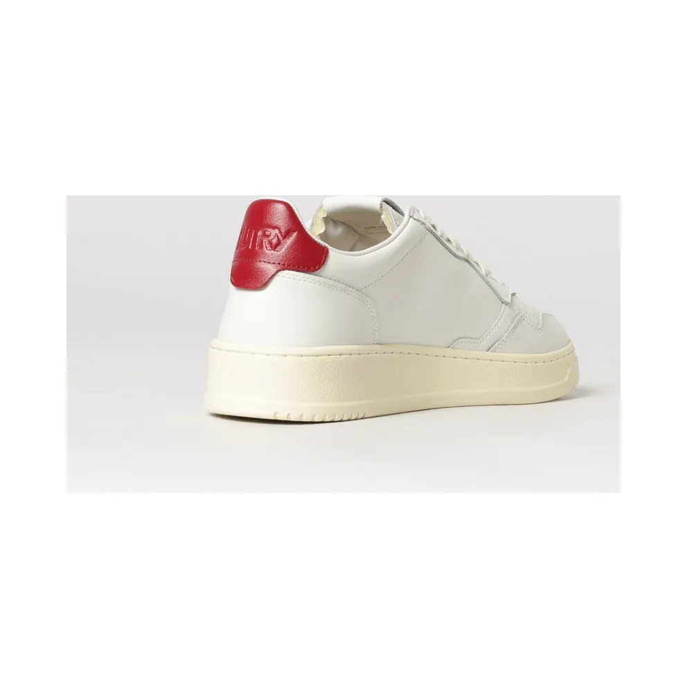 Autry Medalist Low Top Trainers in Bicolour Leather and Suede Ruby (AULMLL33)