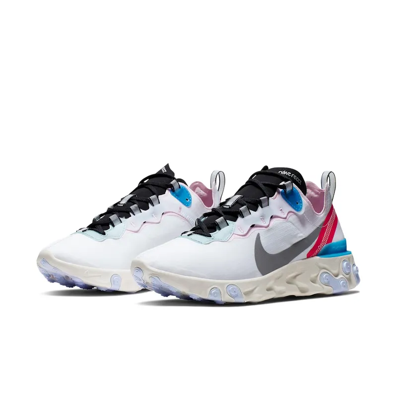 Nike React Element 55 Blue Hero (W) White/Silver-Phantom-Blue Hero-Red Orbit-Half Blue (CK4462-100)
