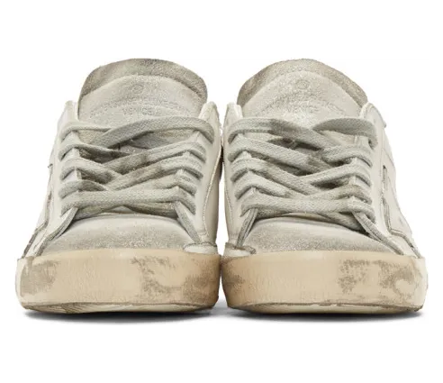 Golden Goose White and Green Glittered Superstar Sneakers (F34WS590.E10) (2)