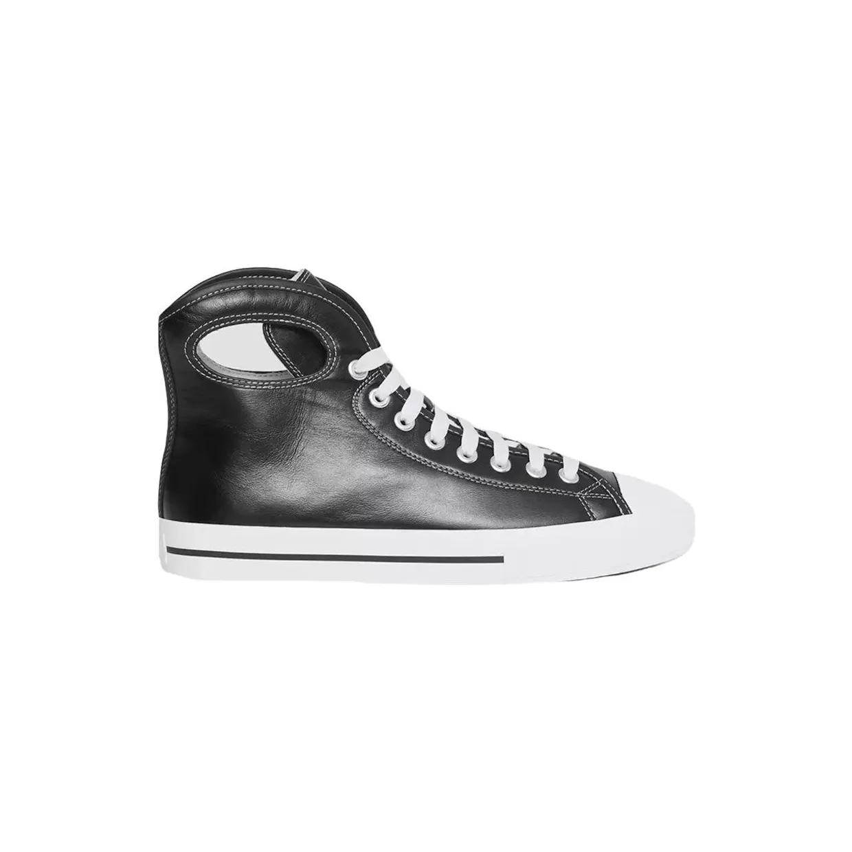 Burberry Larkhall High-Top Sneakers Black White Leather (8039065)