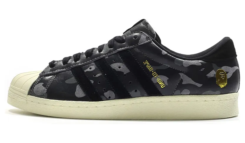 Adidas A Bathing Ape x Undeafeated x Superstar 80s ‘Black Camo’ Black/Camo (S74774)