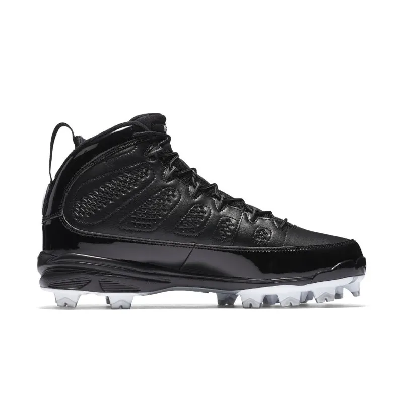 Jordan 9 Retro MCS Cleat RE2PECT Black Black/White-Metallic Silver-White (AA1264-011)