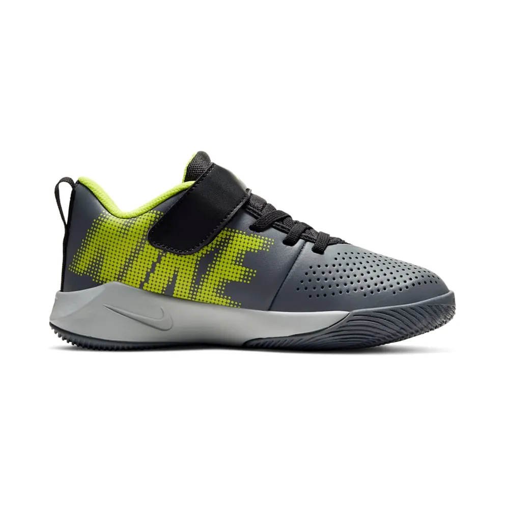 Nike Team Hustle Quick 9 Black Lemon Venom (PS) Black/Light Smoke Grey/Smoke Grey (AT5299-007)