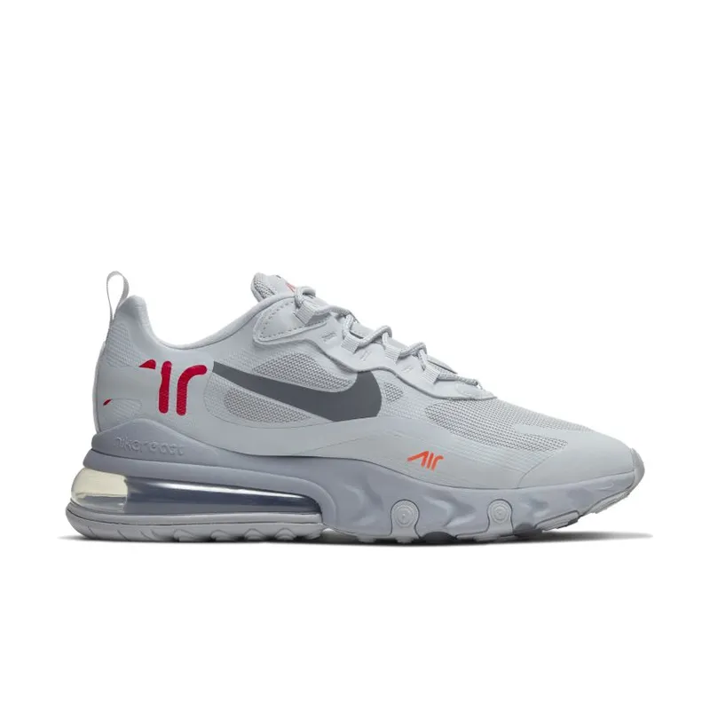 Nike Air Max 270 React Just Do It Grey Wolf Grey/University Red-Anthracite-Hyper Crimson (CT2203-002)